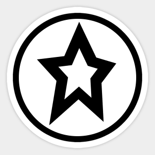 White Star White Circle Graphic Sticker
